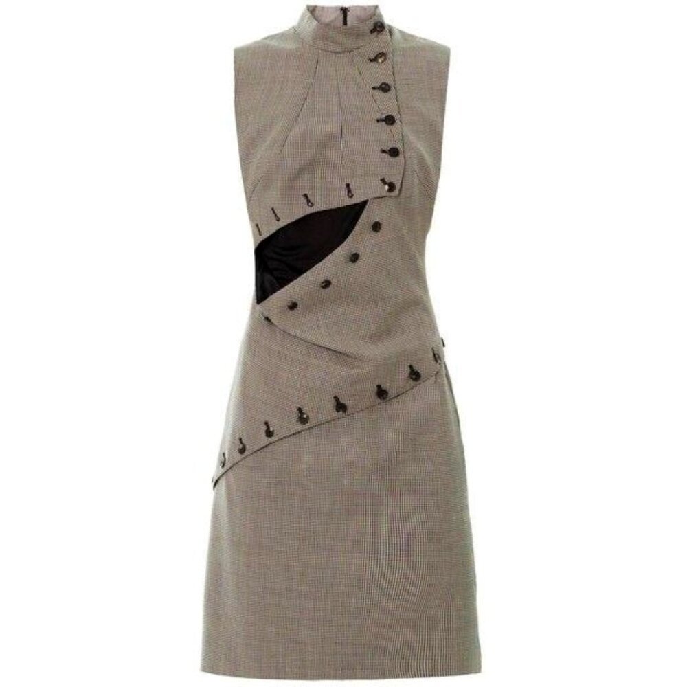 ALEXANDER MCQUEEN Houndstooth sleeveless dress